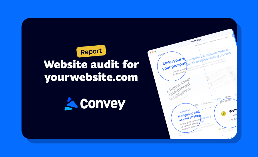 The front cover page of Convey Digital's Uncover B2B Website Strategy Report.